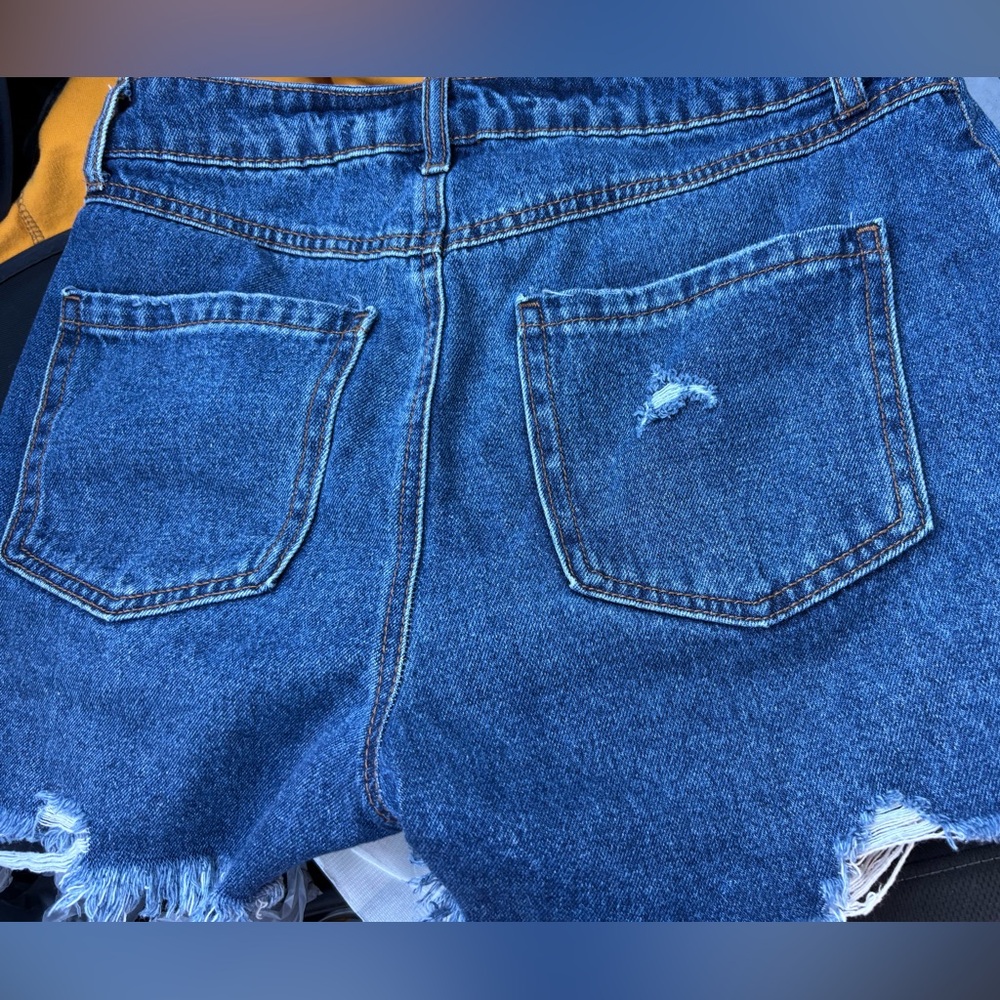 Rewash Blue Distressed Jean Shorts - Picture 2 of 3